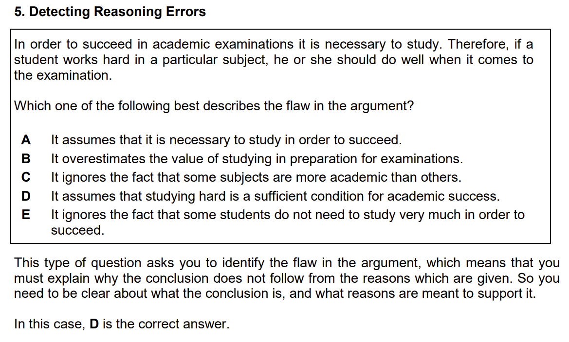 critical thinking test imt