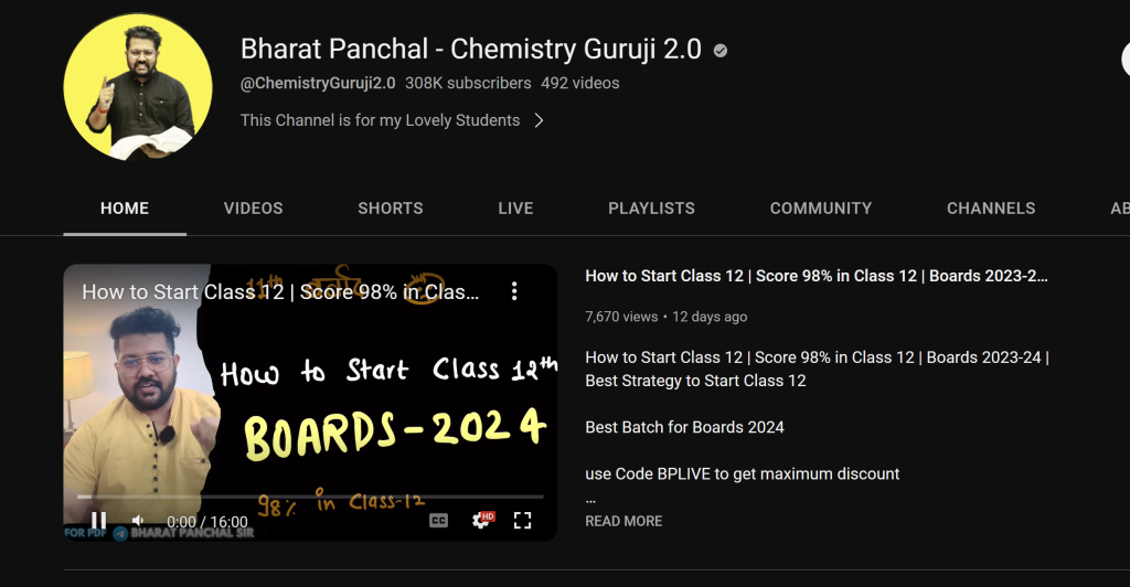 Bharat Panchal - Chemistry Guruji 2.0