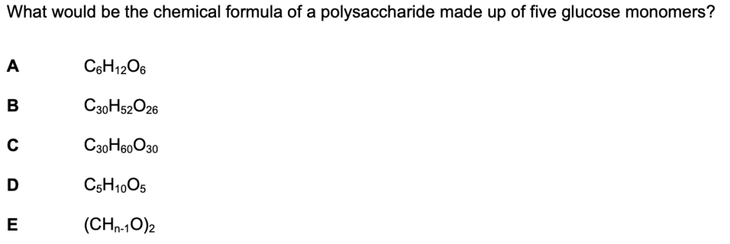 IMAT Biology Example Question