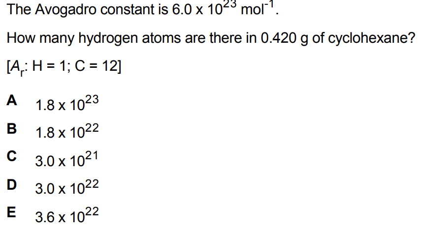 IMAT Chemistry Question Example