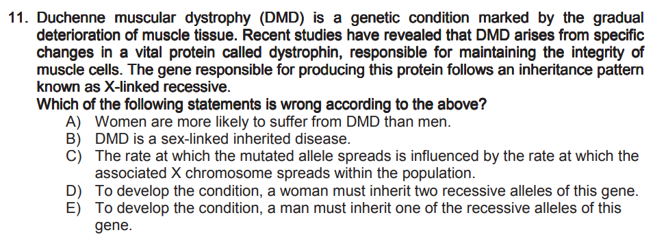 IMAT 2023 Biology Example